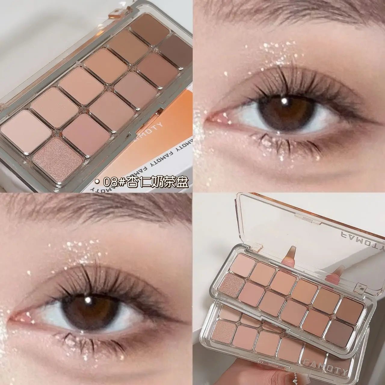 12 - Color Low Saturation Eyeshadow Palette All Matte Tea Apricot Eye Makeup Palette Daily Earth Makeup Long Lasting Eye Shadows - Leeoni America