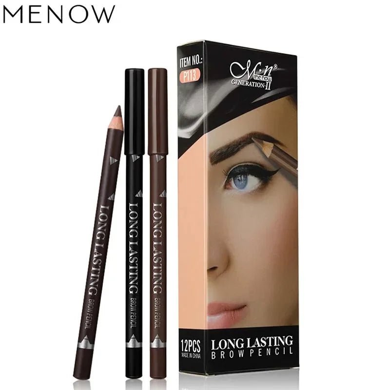 1Pcs Eye Brow Cosmetics Waterproof Long Lasting Easy to Wear Pigment Black Coffee Brown Cheap Eyebrow Eyeliner Makeup Pencil - Leeoni America