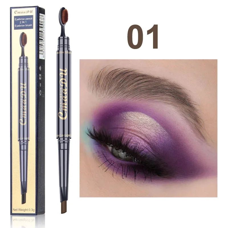 CmaaDu Waterproof Fling Naturally Long Lasting Eye Brows Pencil Styler Precise Microfine Eyebrow Black Brown With Brush Makeup - Leeoni America