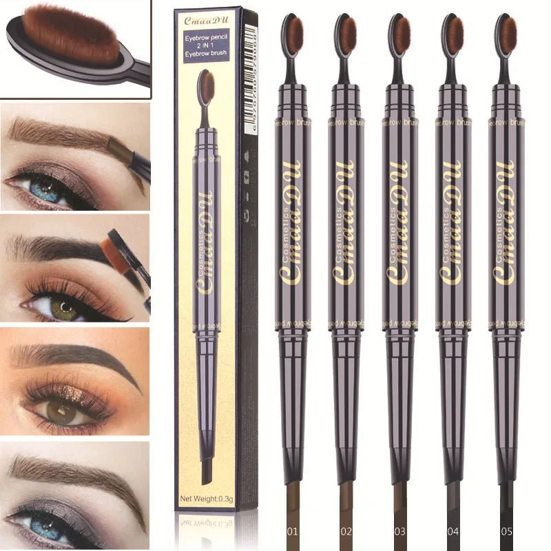 CmaaDu Waterproof Fling Naturally Long Lasting Eye Brows Pencil Styler Precise Microfine Eyebrow Black Brown With Brush Makeup - Leeoni America