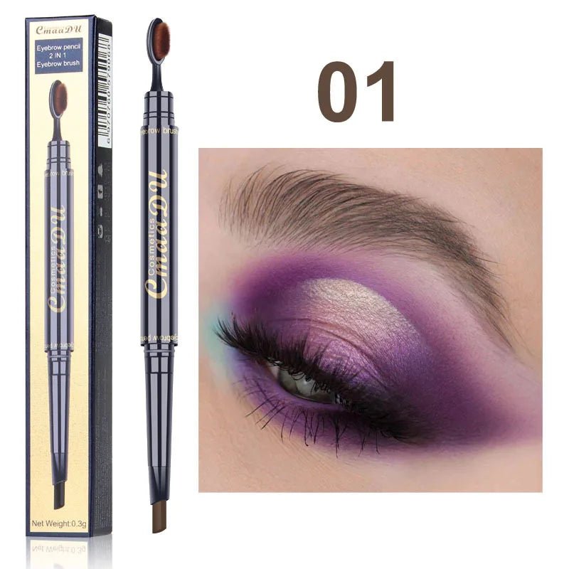 CmaaDu Waterproof Fling Naturally Long Lasting Eye Brows Pencil Styler Precise Microfine Eyebrow Black Brown With Brush Makeup - Leeoni America