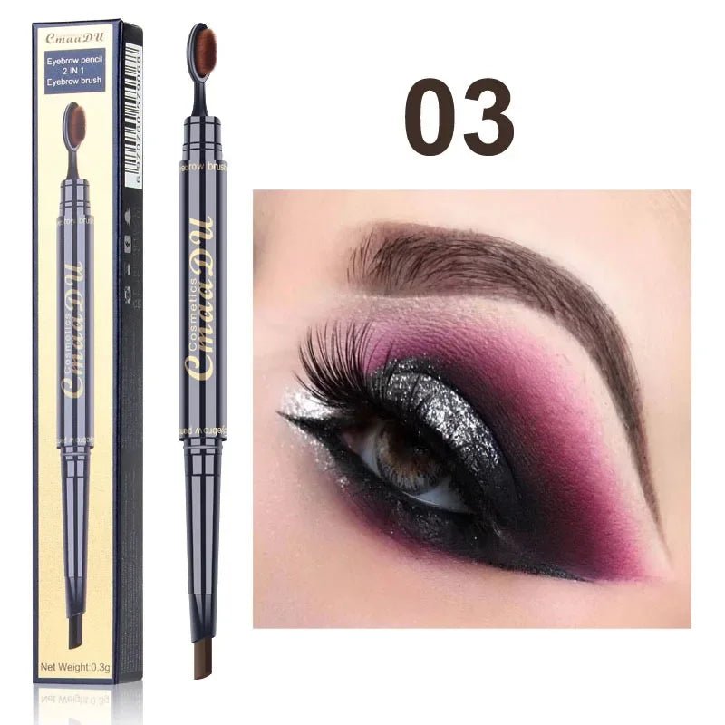 CmaaDu Waterproof Fling Naturally Long Lasting Eye Brows Pencil Styler Precise Microfine Eyebrow Black Brown With Brush Makeup - Leeoni America