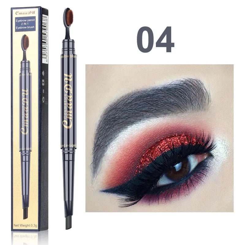 CmaaDu Waterproof Fling Naturally Long Lasting Eye Brows Pencil Styler Precise Microfine Eyebrow Black Brown With Brush Makeup - Leeoni America