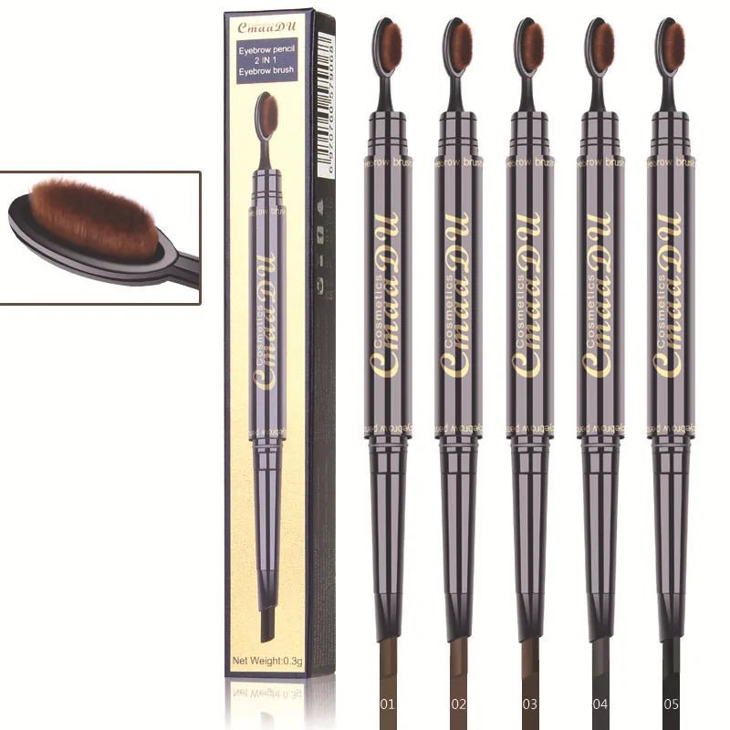 CmaaDu Waterproof Fling Naturally Long Lasting Eye Brows Pencil Styler Precise Microfine Eyebrow Black Brown With Brush Makeup - Leeoni America