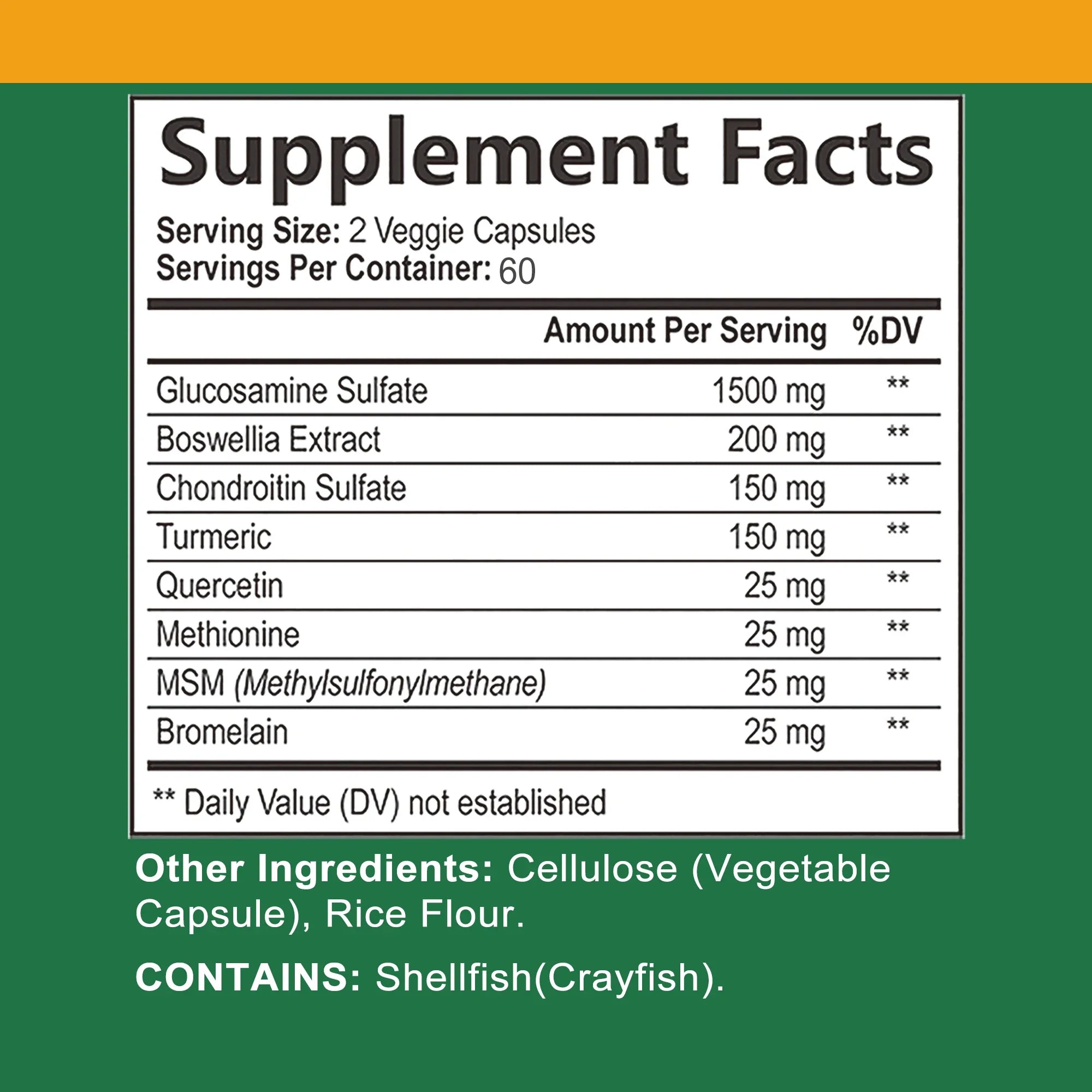 Glucosamine Chondroitin - Joint Complex Supplement, Strengthen Bones, Joint Health, Bone Density - 120 Capsules - Leeoni America