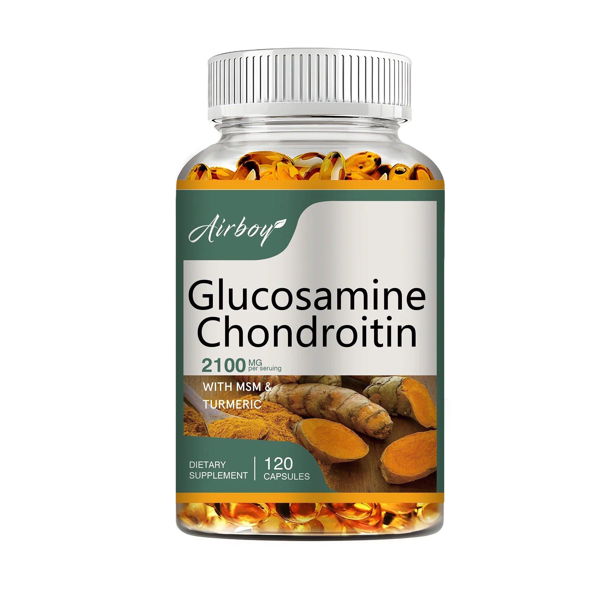 Glucosamine Chondroitin - Joint Complex Supplement, Strengthen Bones, Joint Health, Bone Density - 120 Capsules - Leeoni America