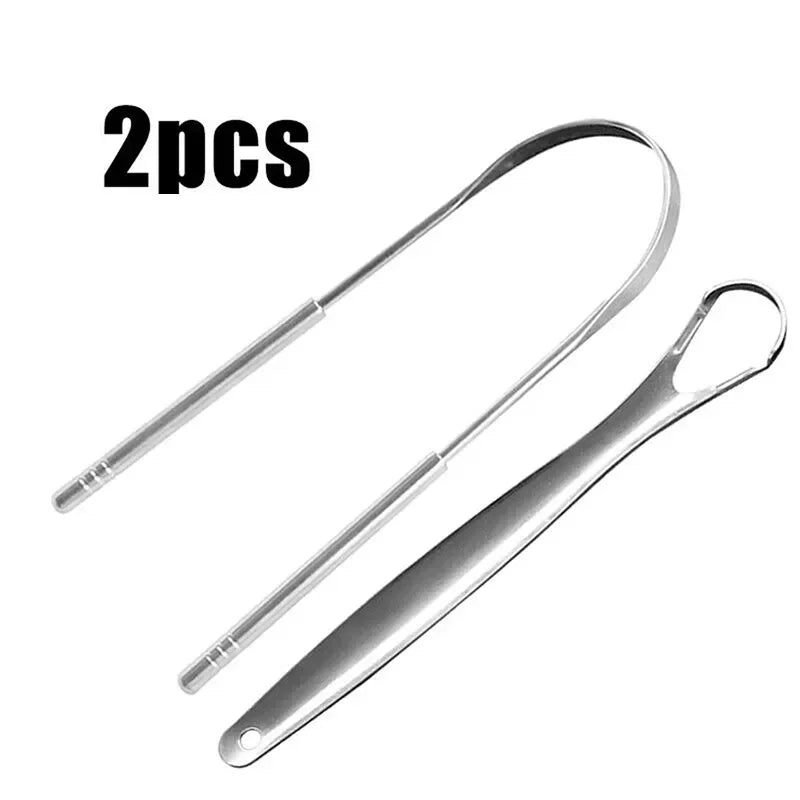 High Quality Stainless Steel Tongue Scraper Cleaner Fresh Breath Cleaning Coated Tongue Toothbrush Oral Hygiene Care Tools - Leeoni America
