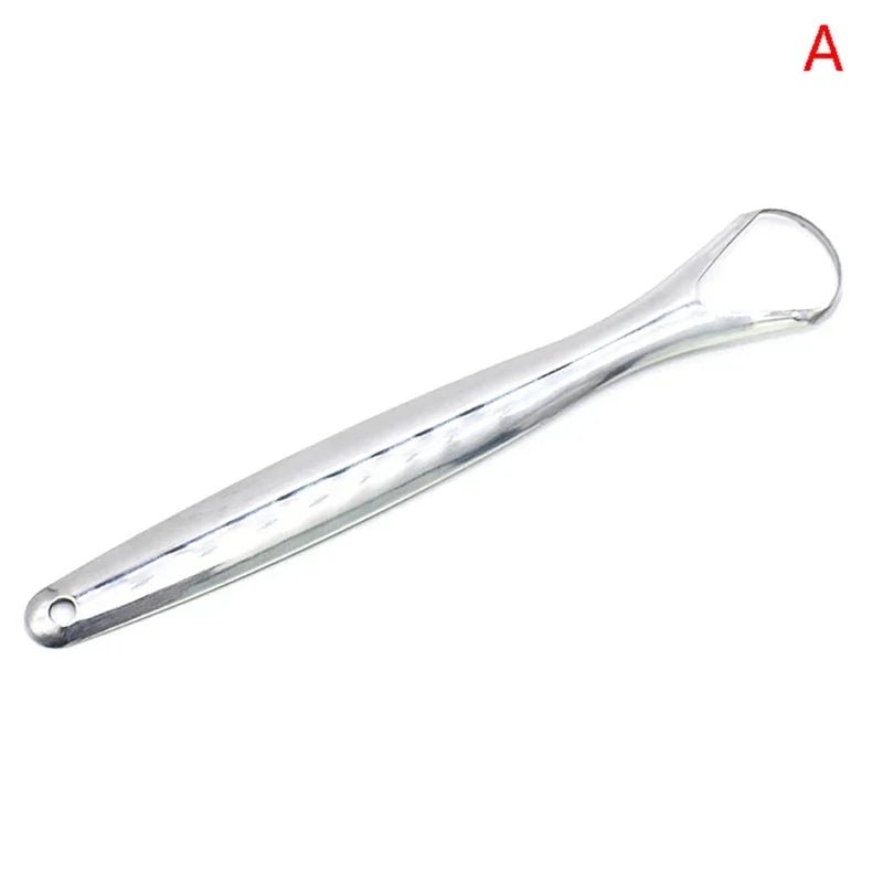 High Quality Stainless Steel Tongue Scraper Cleaner Fresh Breath Cleaning Coated Tongue Toothbrush Oral Hygiene Care Tools - Leeoni America
