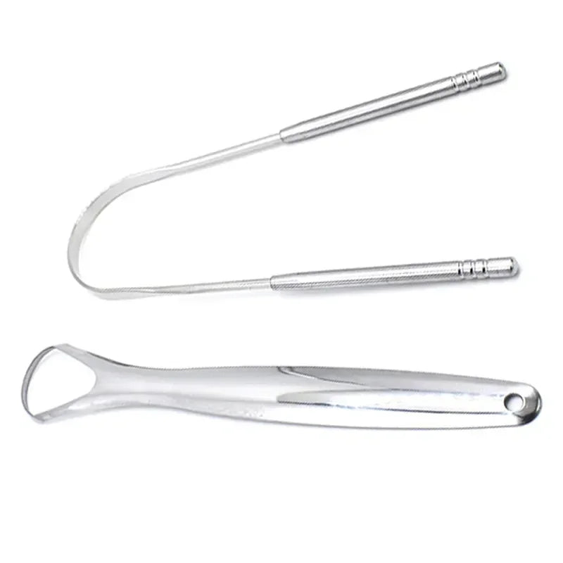 High Quality Stainless Steel Tongue Scraper Cleaner Fresh Breath Cleaning Coated Tongue Toothbrush Oral Hygiene Care Tools - Leeoni America