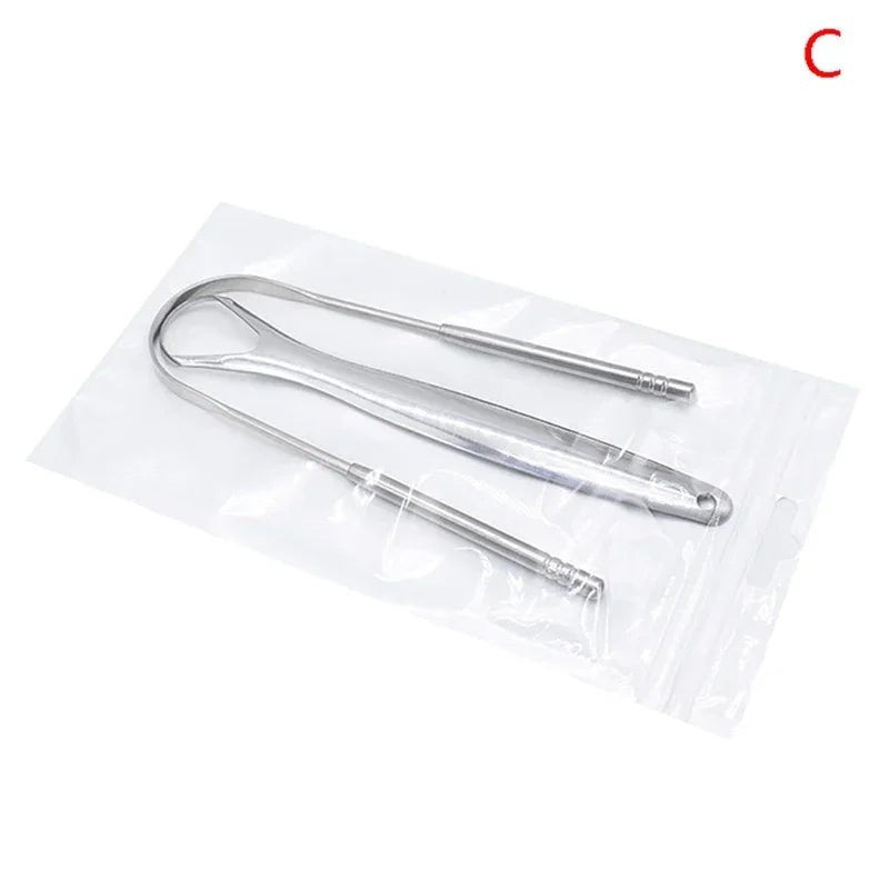 High Quality Stainless Steel Tongue Scraper Cleaner Fresh Breath Cleaning Coated Tongue Toothbrush Oral Hygiene Care Tools - Leeoni America