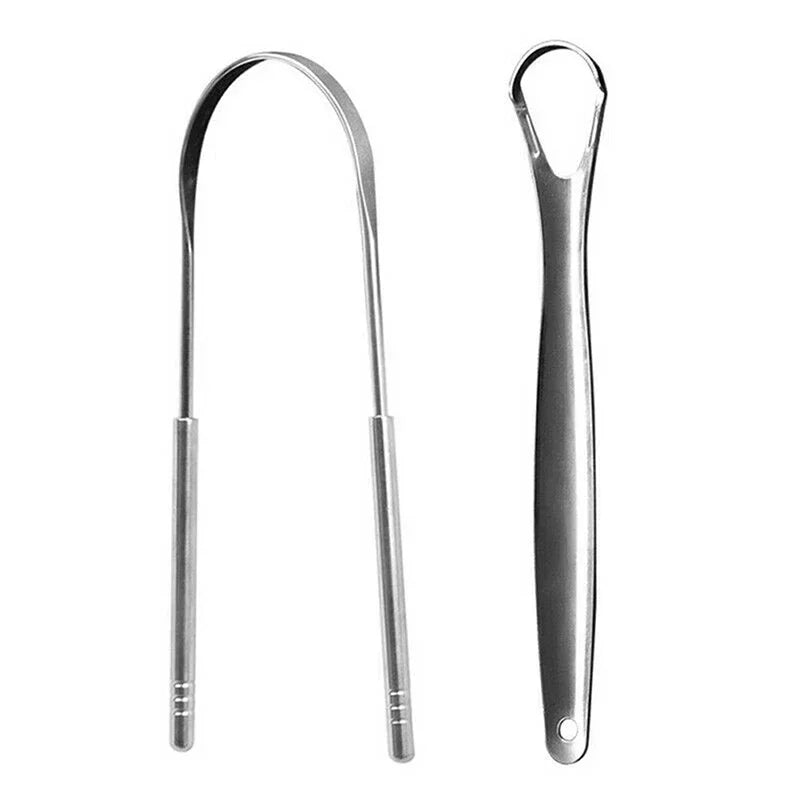 High Quality Stainless Steel Tongue Scraper Cleaner Fresh Breath Cleaning Coated Tongue Toothbrush Oral Hygiene Care Tools - Leeoni America