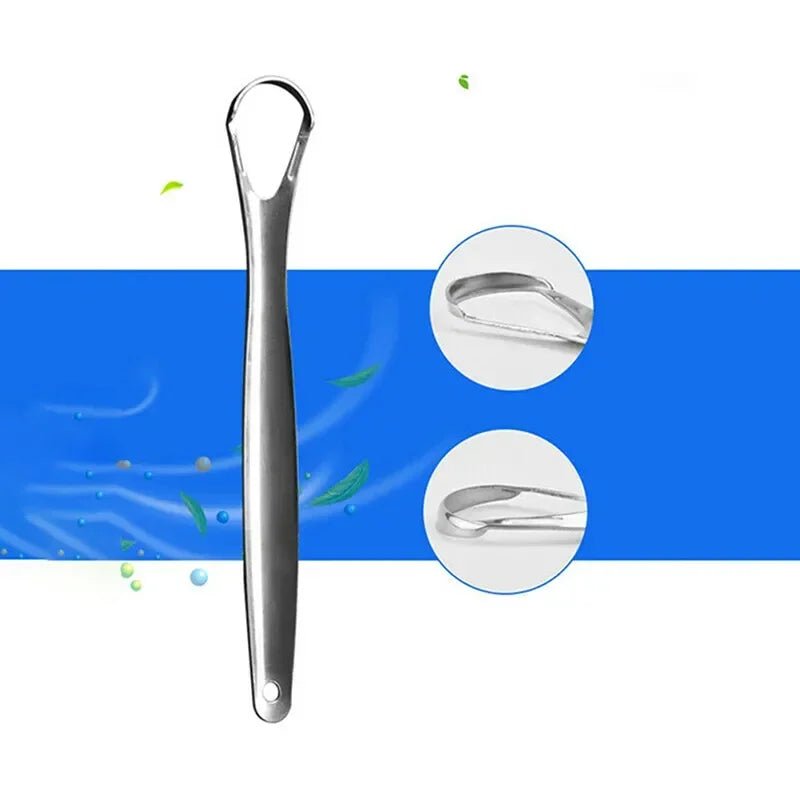 High Quality Stainless Steel Tongue Scraper Cleaner Fresh Breath Cleaning Coated Tongue Toothbrush Oral Hygiene Care Tools - Leeoni America