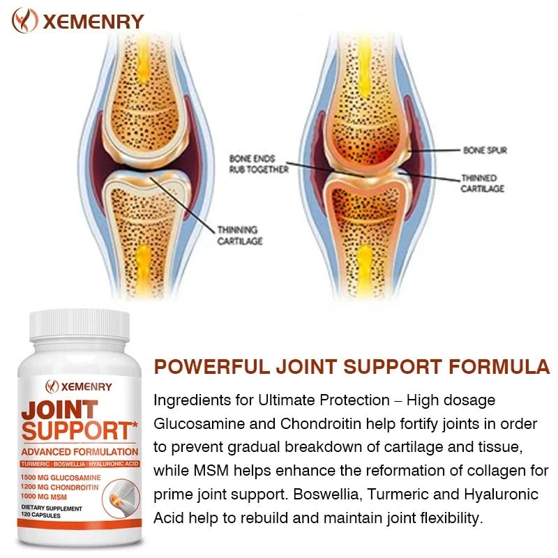 Joint Support - Glucosamine & Chondroitin & MSM 3 - in - 1 - Joint Health Support, for Bone and Cartilage Health - Leeoni America