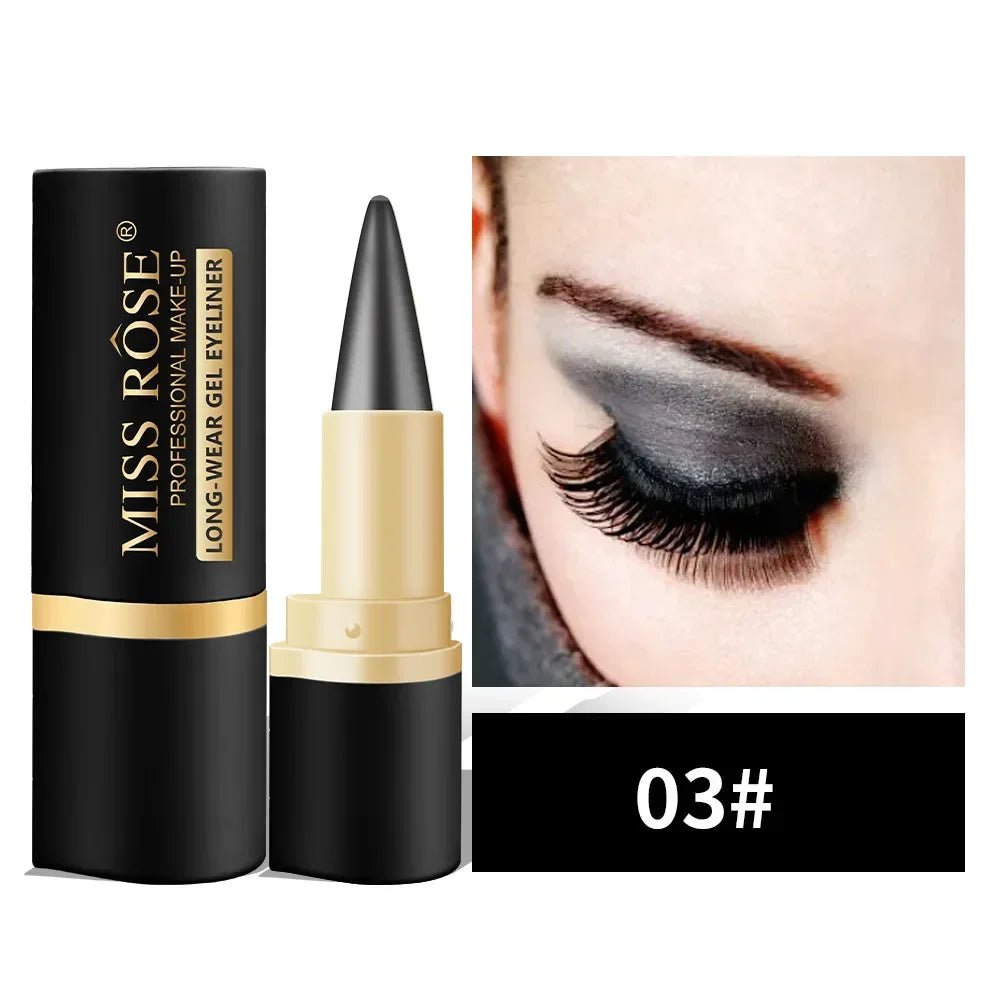 Miss Rose Black Long - Lasting Gel Eyeliner Pen 24 - Hour Waterproof Kajal Eye Shadow Pencil Shimmer Cosmetic for Eye Makeup - Leeoni America