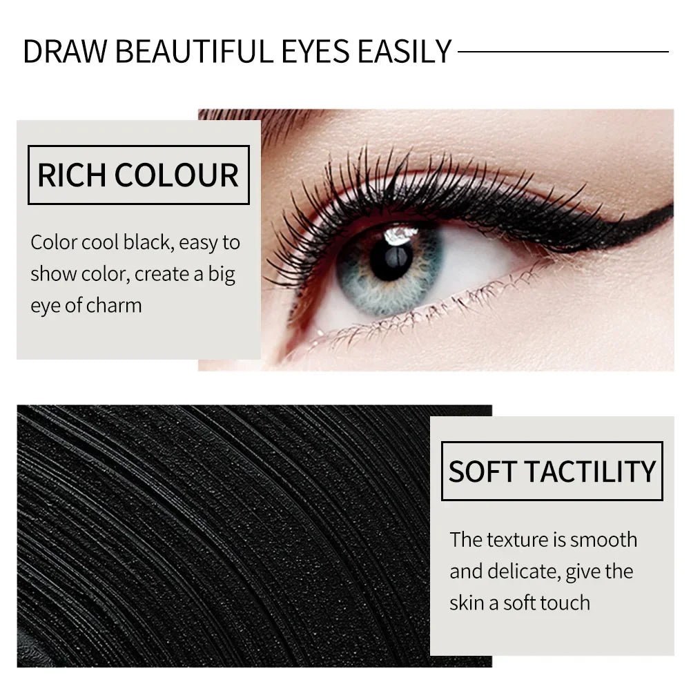 Miss Rose Black Long - Lasting Gel Eyeliner Pen 24 - Hour Waterproof Kajal Eye Shadow Pencil Shimmer Cosmetic for Eye Makeup - Leeoni America