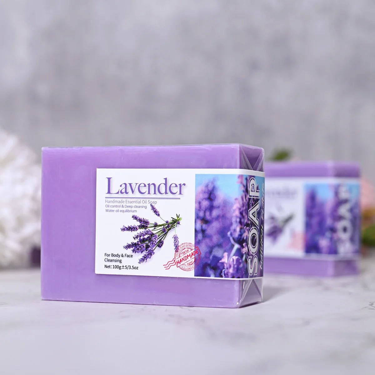 Natural Organic Lavender Essential Oil Soap Handmade Soap for Cleansing, Refreshing, Oil Control, Bath Soap - Leeoni America