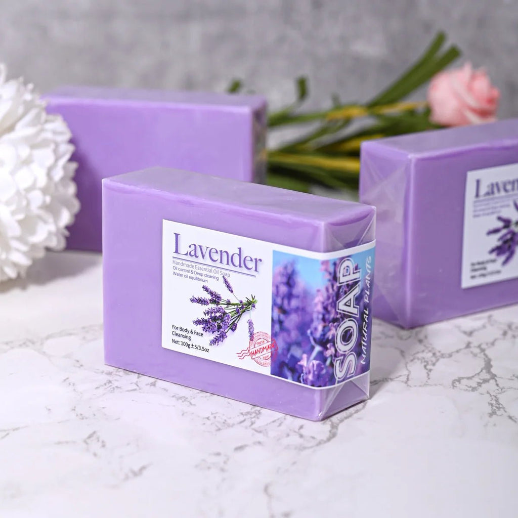 Natural Organic Lavender Essential Oil Soap Handmade Soap for Cleansing, Refreshing, Oil Control, Bath Soap - Leeoni America