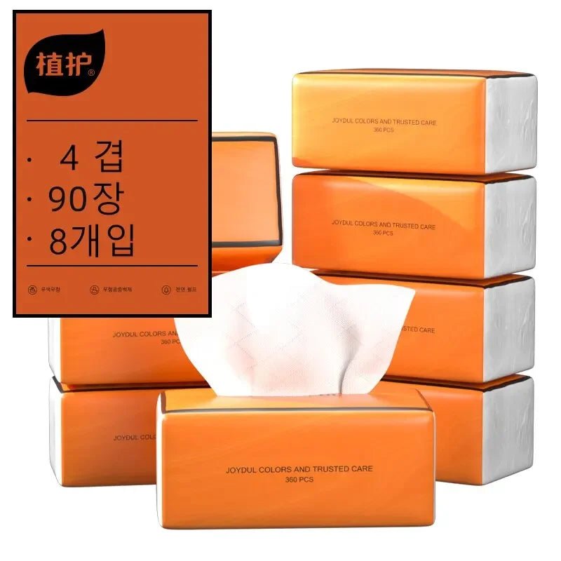Zhihu Orange Air Cushion Tissue 4 Layer 90 Sheets 8 Bags - Leeoni America